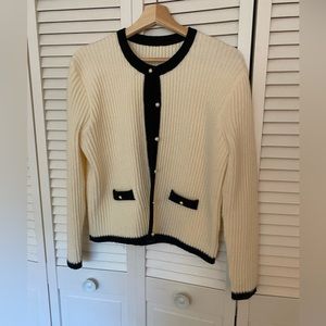 Classic cream and black sweater